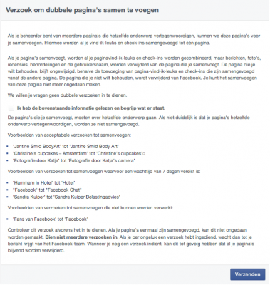 Facebook pagina samenvoegen